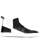 Alexandre Plokhov Contrast Panel Slip On Creased Sneakers, Men's, Size: 40, Black, Leather/rubber