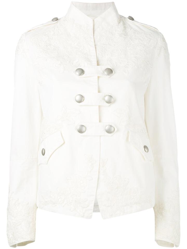 Ermanno Scervino - Fitted Jacket - Women - Cotton - 42, White, Cotton