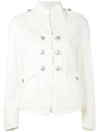 Ermanno Scervino - Fitted Jacket - Women - Cotton - 42, White, Cotton