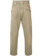 Balmain Biker Fly Baggy Trousers, Men's, Size: 34, Brown, Cotton