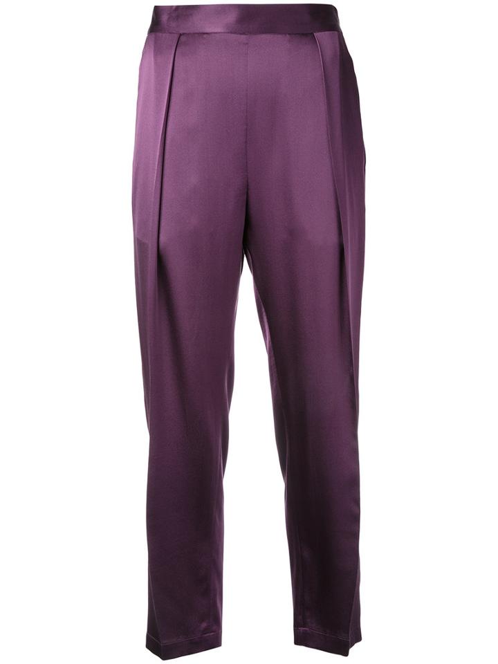 H Beauty & Youth Cropped Pants, Women's, Size: Medium, Pink/purple, Silk