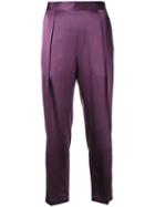 H Beauty & Youth Cropped Pants, Women's, Size: Medium, Pink/purple, Silk