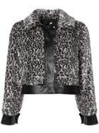 Mother Leopard Print Cropped Jacket - Brown
