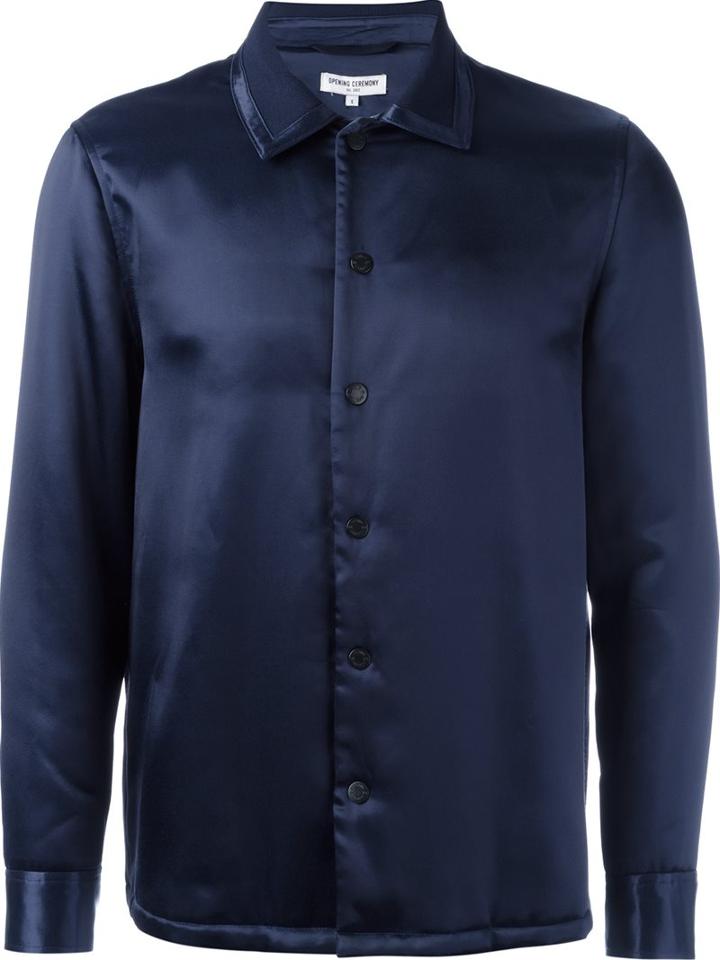 Opening Ceremony Shirt Jacket, Men's, Size: Medium, Blue, Viscose/cupro/polyester
