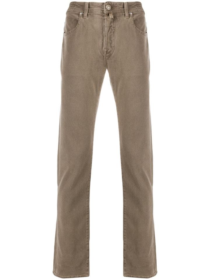 Jacob Cohen Colour Block Regular Length Trousers - Brown