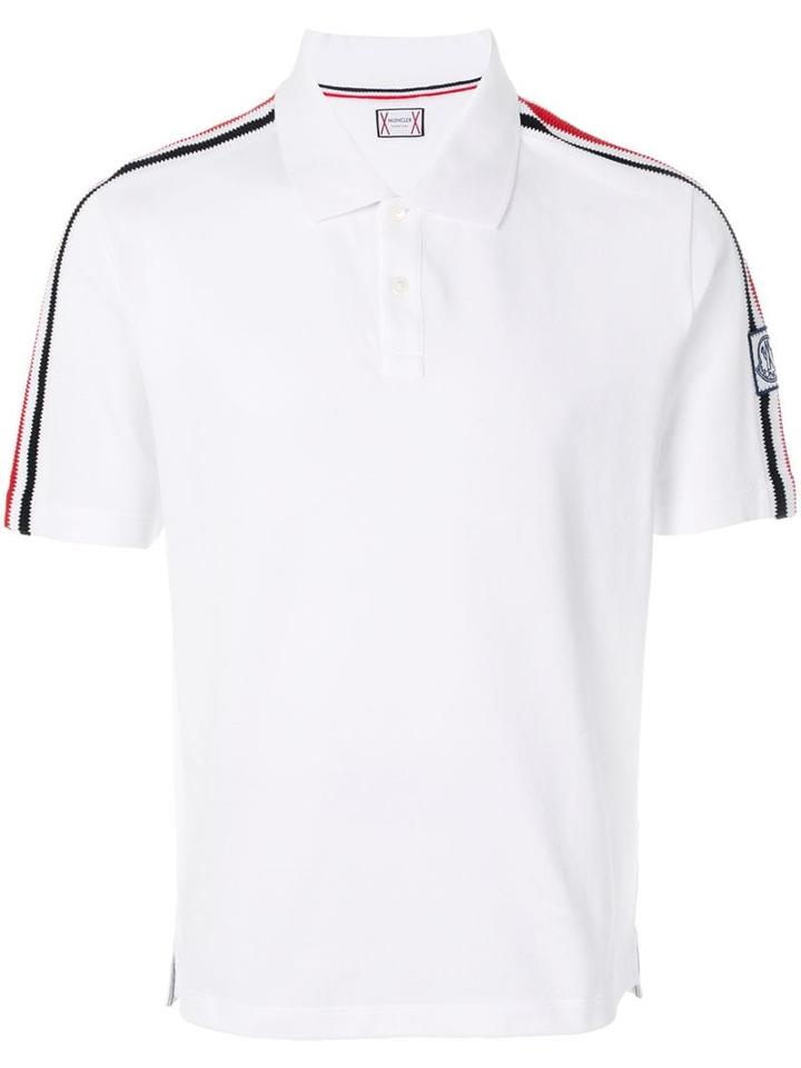 Moncler Shoulder Strap Polo Shirt - White