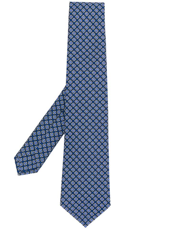 Kiton Micro Print Tie - Blue