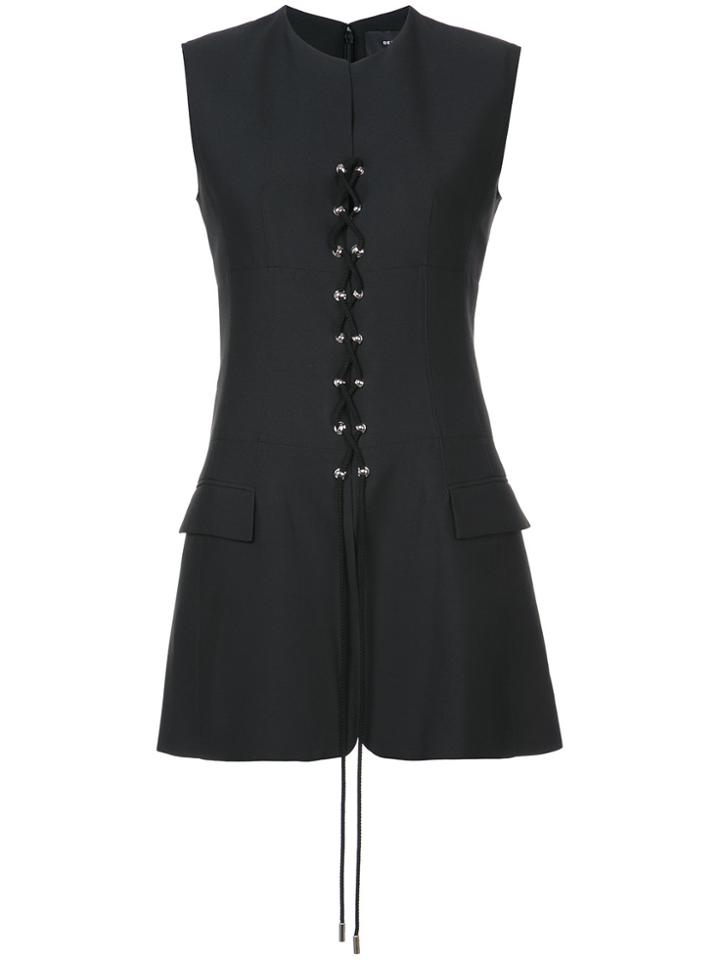 Derek Lam Tuxedo Vest With Lacing Detail - Black