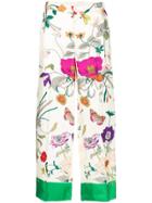 Gucci Floral Palazzo Pants - Nude & Neutrals