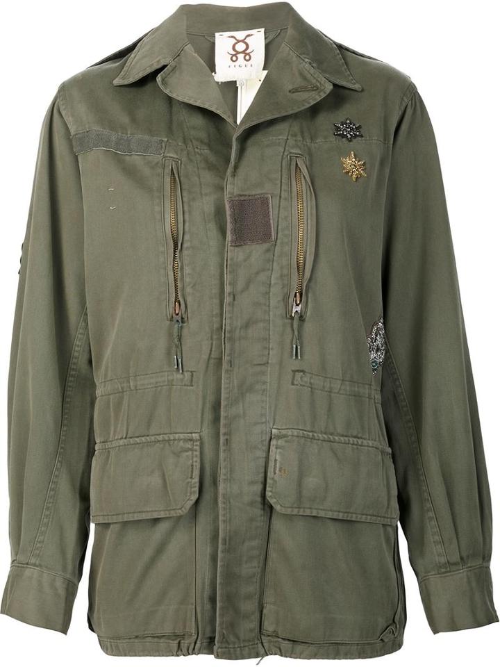 Figue 'fall In Love' Military Jacket, Women's, Size: Small, Green, Cotton