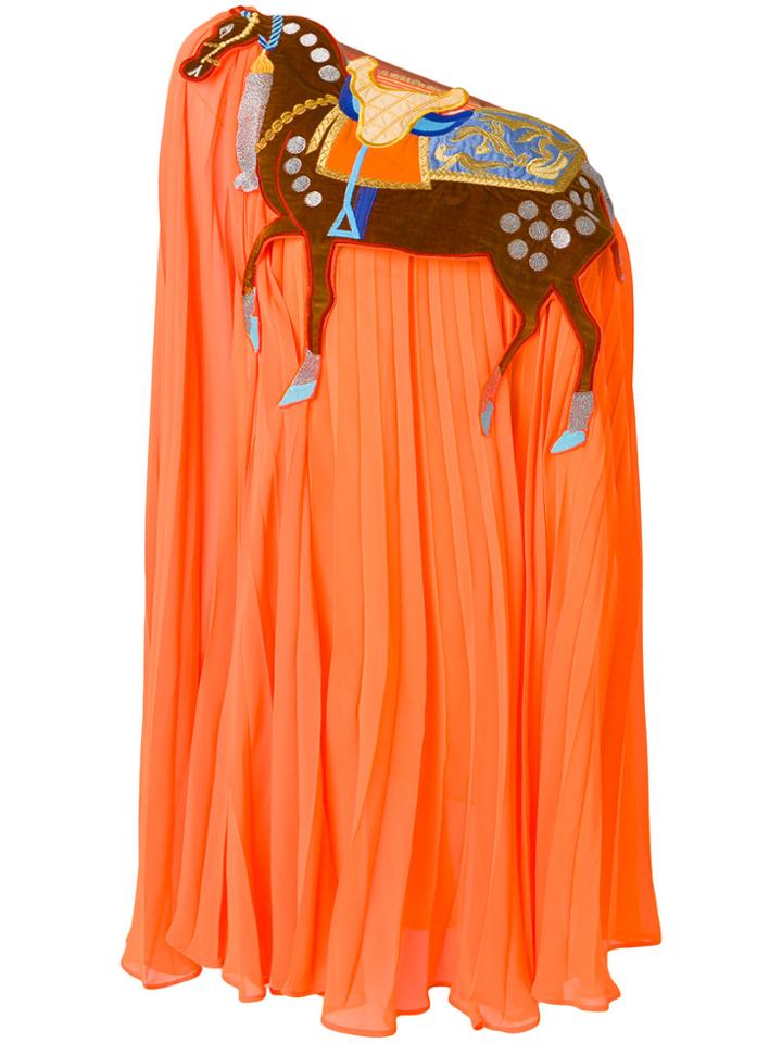 Yuliya Magdych Horses In Apples Embroidered Dress - Yellow & Orange