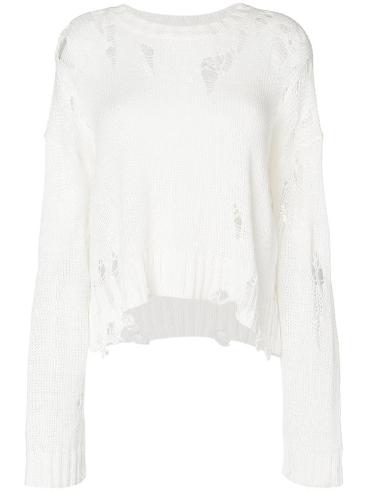 R13 Distressed Sweater - White