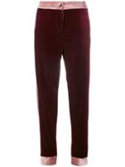 Lédition Contrast Trim Straight Trousers - Red