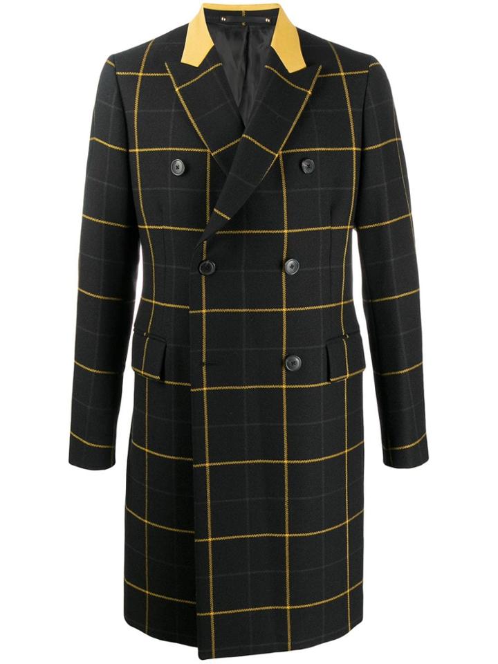 Paul Smith Check Pattern Coat - Black