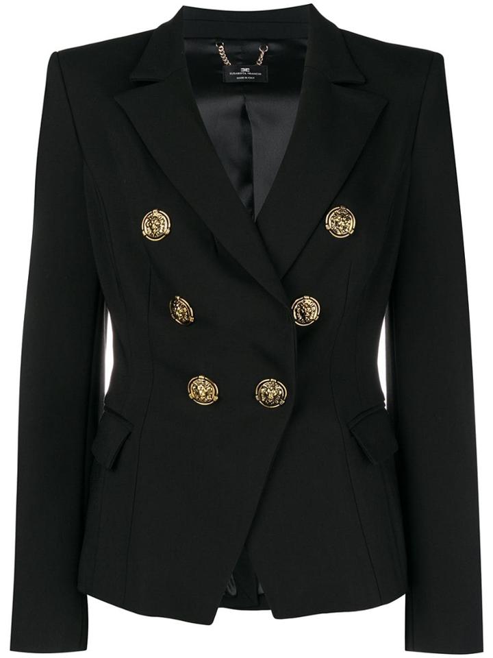 Elisabetta Franchi Double Breasted Blazer - Black