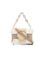 Yuzefi White And Nude Asher Leather Cross-body Bag - Nude & Neutrals