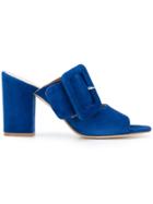 Paris Texas Buckle Detail Mules - Blue