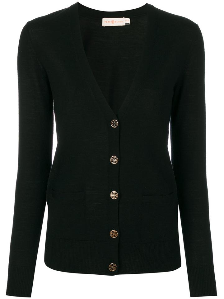 Tory Burch - Buttoned V-neck Cardigan - Women - Wool - Xs, Black, Wool