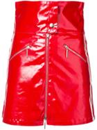 Adam Selman Foldover Mini Skirt - Red