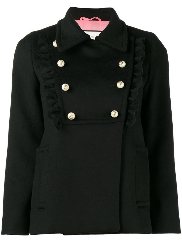 Gucci - Double-breasted Jacket - Women - Silk/acetate/viscose/wool - 40, Black, Silk/acetate/viscose/wool