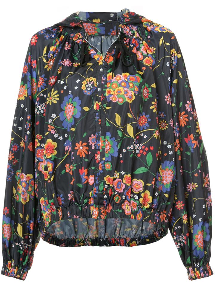 Tibi Floral Print Oversized Jacket - Blue