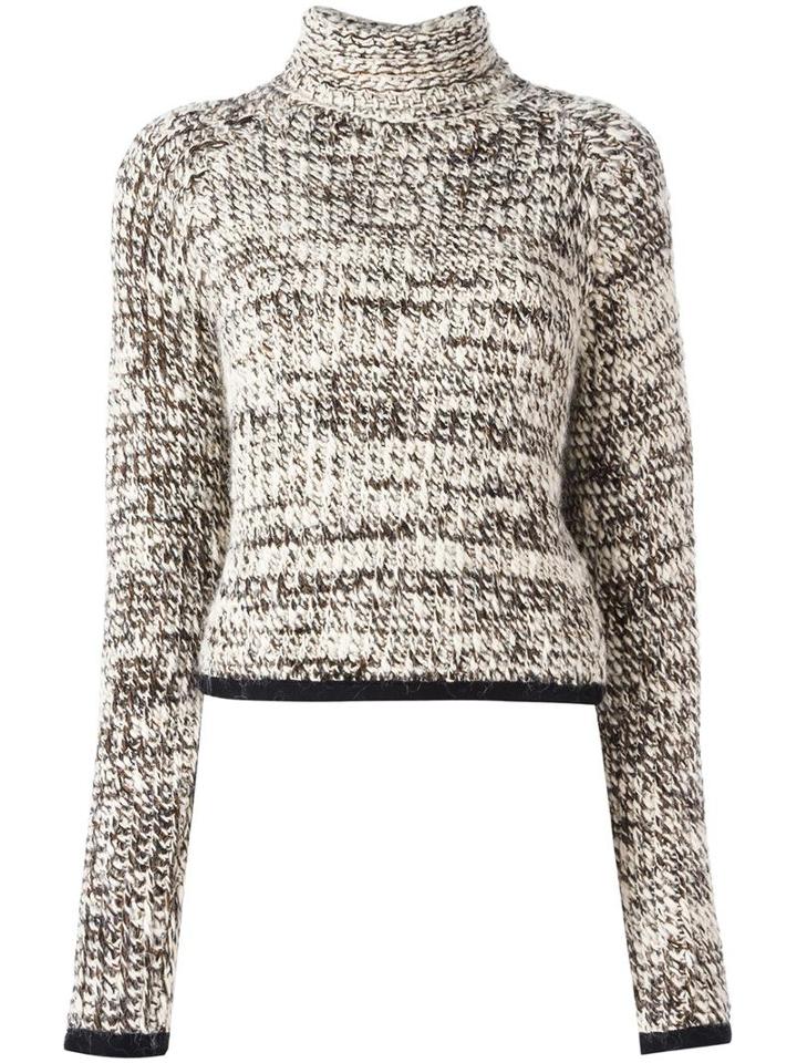 Carven 'tweedy Turtleneck' Sweater, Women's, Size: Medium, Nude/neutrals, Acrylic/polyamide/viscose/wool