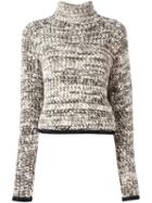 Carven 'tweedy Turtleneck' Sweater, Women's, Size: Medium, Nude/neutrals, Acrylic/polyamide/viscose/wool