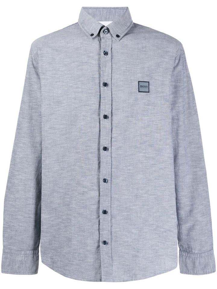Boss Hugo Boss Embroidered Logo Button-down Shirt - Blue