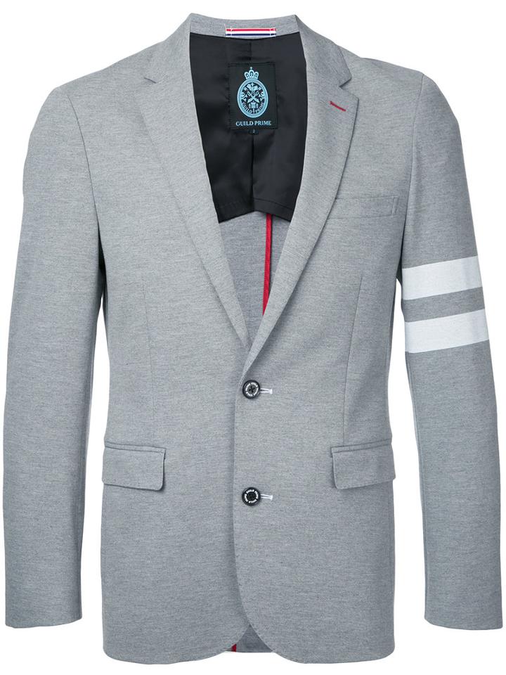 Striped Sleeve Blazer - Men - Nylon/polyurethane/rayon - 2, Grey, Nylon/polyurethane/rayon, Guild Prime