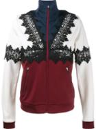 Ganni Lace Appliqué Sports Jacket, Women's, Size: Medium, Black, Spandex/elastane/viscose