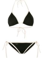 Fendi Contrast-trim Bikini - Black