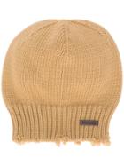 Dsquared2 Distressed Knit Beanie - Nude & Neutrals