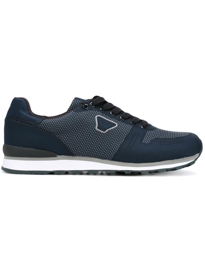 Armani Jeans Panelled Sneakers - Blue