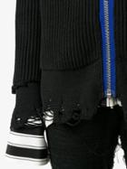 Haider Ackermann - Distressed Zip Cardigan - Men - Cotton/cashmere - M, Black, Cotton/cashmere