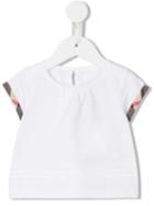 Burberry Kids - Check Trim T-shirt - Kids - Cotton - 9 Mth, White