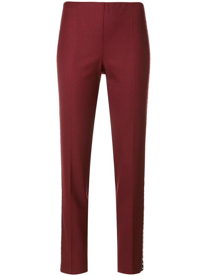 P.a.r.o.s.h. Cropped Side Stud Detail Trousers - Red