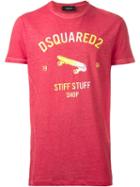 Dsquared2 Logo T-shirt, Men's, Size: S, Red, Cotton/linen/flax