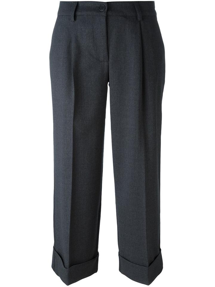 P.a.r.o.s.h. Cropped Trousers, Women's, Size: Xs, Grey, Spandex/elastane/virgin Wool