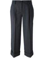 P.a.r.o.s.h. Cropped Trousers, Women's, Size: Xs, Grey, Spandex/elastane/virgin Wool