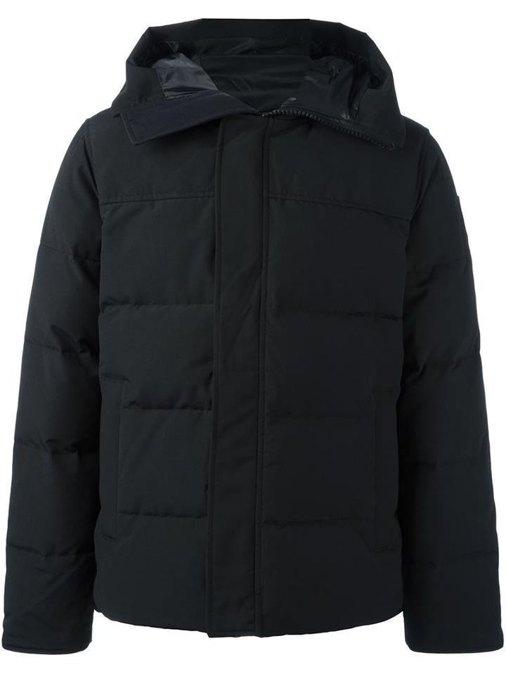 Canada Goose Zipped Hooded Coat, Men's, Size: Xl, Black, Cotton/feather Down/polyester