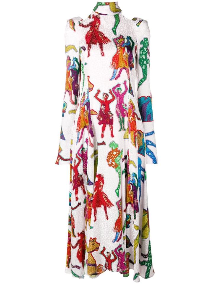 Stella Mccartney Psychedelic Print Scarf-neck Dress - Pink