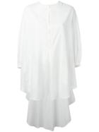 Yohji Yamamoto Collarless Mini Shirt Dress - White