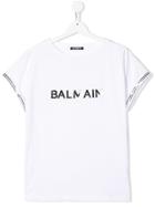 Balmain Kids Teen Logo Printed T-shirt - White