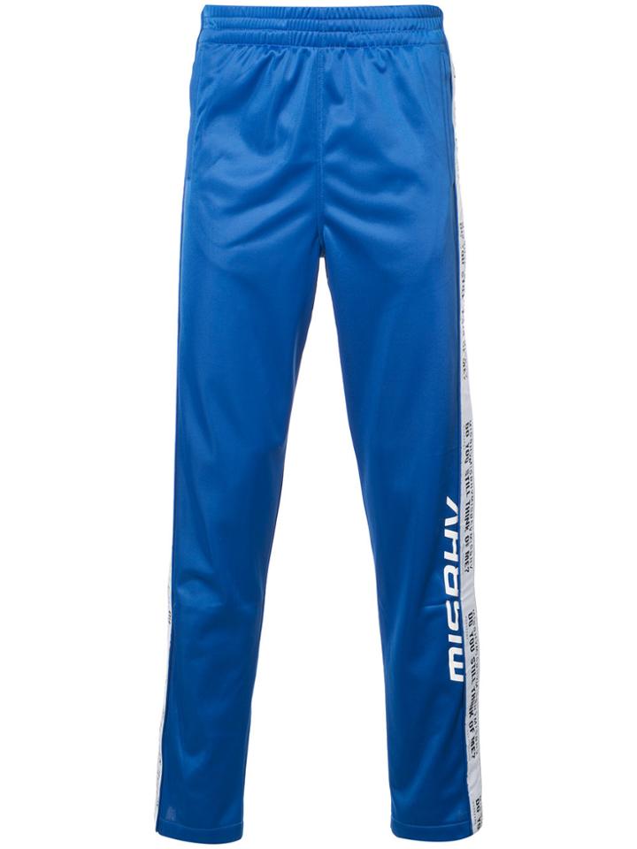 Misbhv Logo Printed Stripe Track Pants - Blue