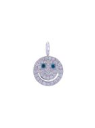 Eyefunny Crystal Embellished Smiley Pendant - Grey