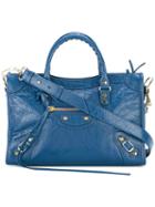 Balenciaga Removable Strap Tote, Women's, Blue, Lamb Skin