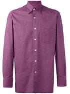 Canali Chest Pocket Shirt, Men's, Size: Large, Pink/purple, Cotton