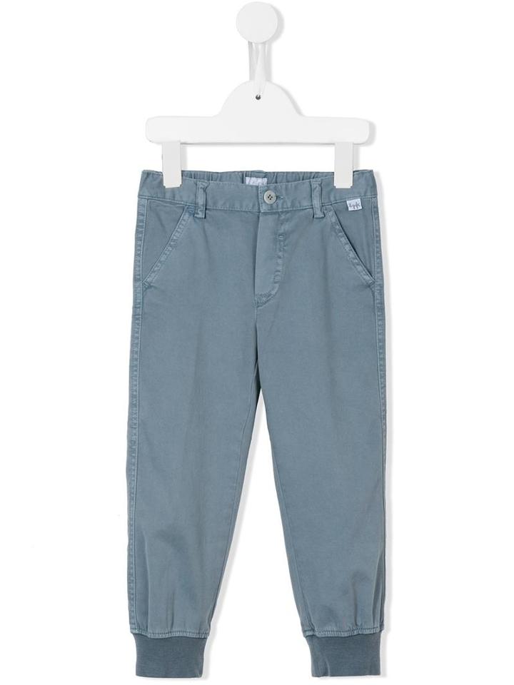 Il Gufo Elasticated Ankle Cuff Trousers, Toddler Boy's, Size: 4 Yrs, Blue