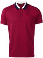Moncler Striped Collar Polo Shirt, Men's, Size: Xxl, Red, Cotton