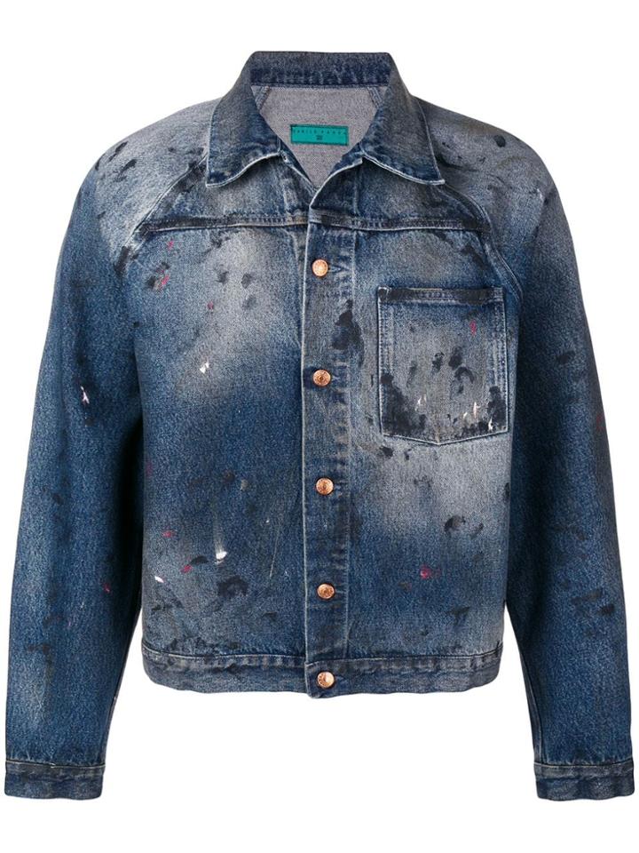 Paura Paint Splash Denim Jacket - Blue